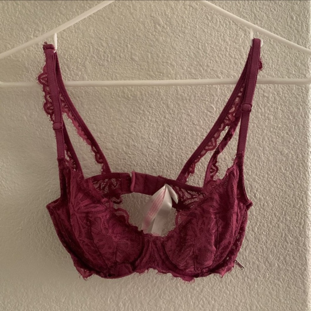 PINK VS Maroon Lace Bra